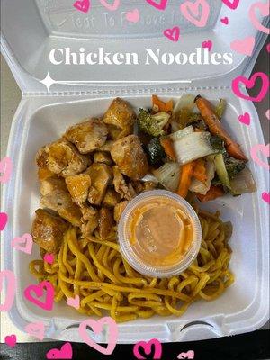 Chicken and noodles