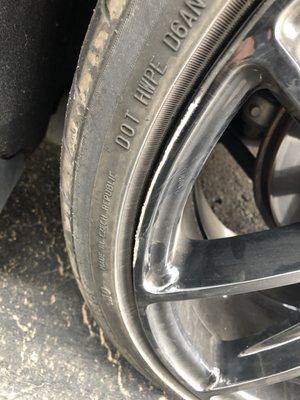 Scratched outside of rim while installing new tire