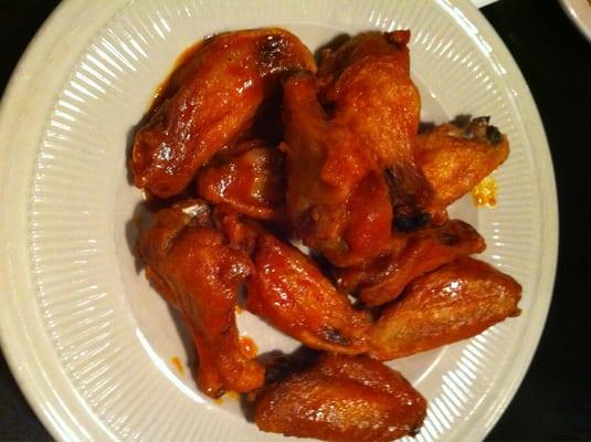 Hot wings--they were decently spicy!