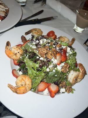 Strawberry Salad with Grilled Shrimp