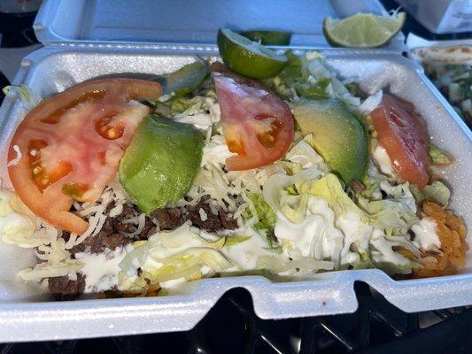 Burrito Belly Bowl with steak