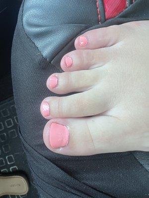 Pedicure done at spa