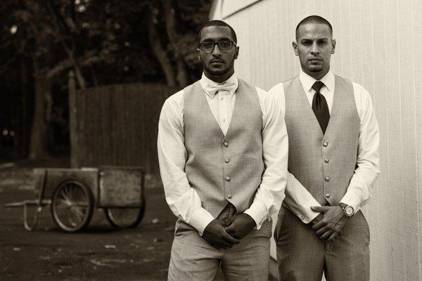 Groom and best man looking sharp from a summer 2016 wedding.