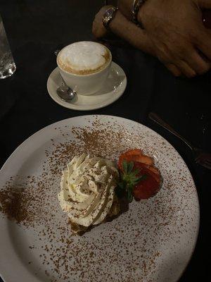 Cappuccino and home made tiramisu