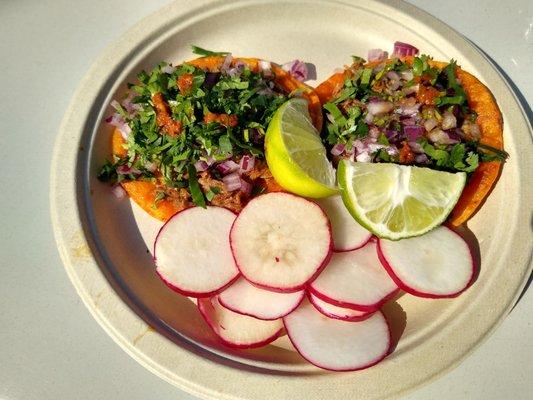 2 birria tacos.