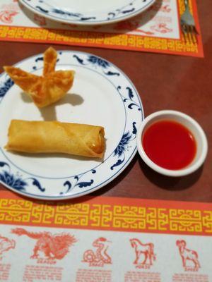 Spring Roll and Crab Puff