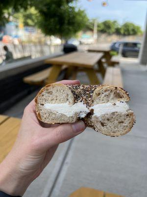 Everything Bagel with Plain Shmear