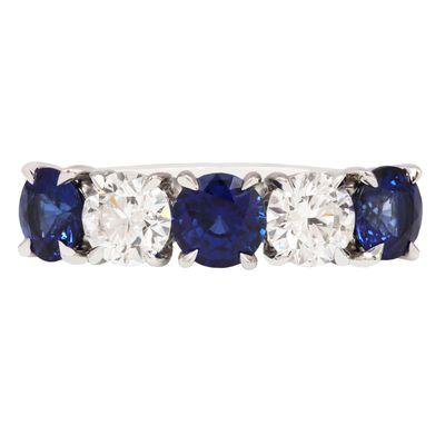 Exquisite Diamond and Sapphire Band by the Gleim Collection.