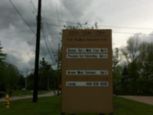 Store is set back behind a larger building-this is the sign you'll see from York