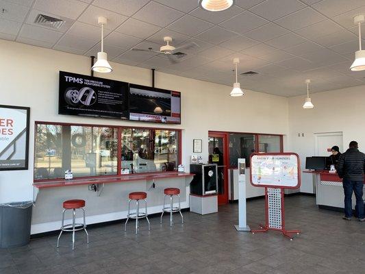 Waiting area was clean and spacious.