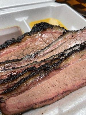 Caramelized fat cap on our Texas Style Brisket