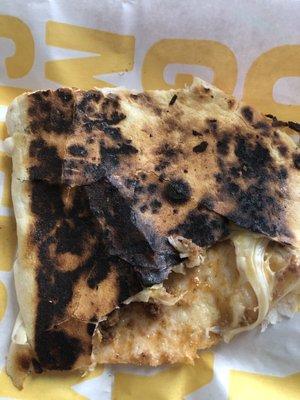 Burned beef quesadilla