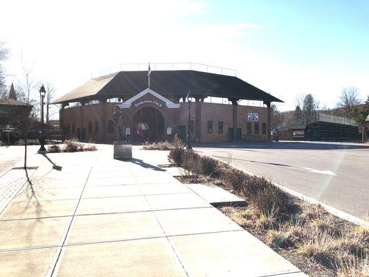 Doubleday Stadium from the parking lot.