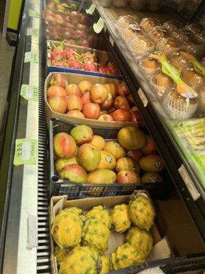 Plenty of red and golden dragonfruit