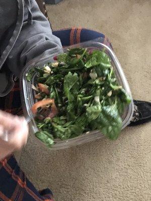 A discussing salad