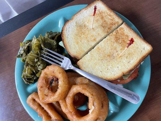 BLT with Greens and Onion Rings