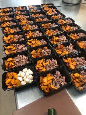 Steak and sweet potatoes