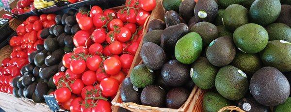 Artfully laid out displays of produce