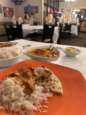 Butter chicken; front dining space