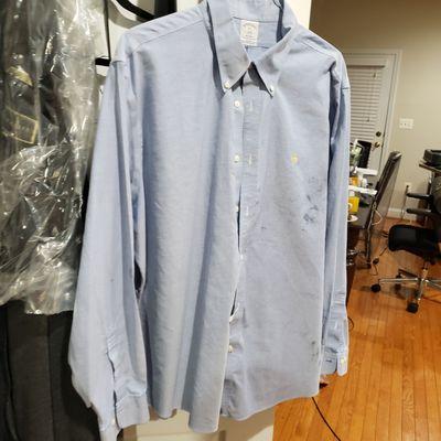 Stained Brooks Brothers button down shirt