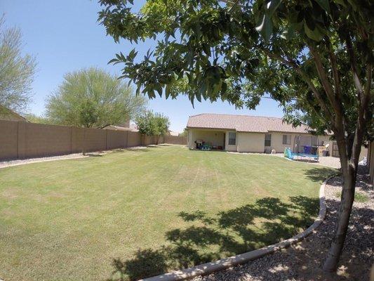 Spacious back yard playground.