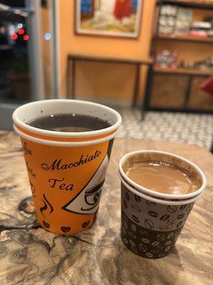 Left: Mulberry Tea Right: Turkish Coffee