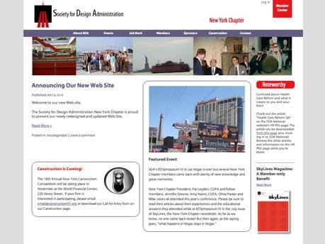 Website design  for Society of Design Administration