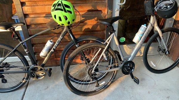 Bikes are welcome in the patio!