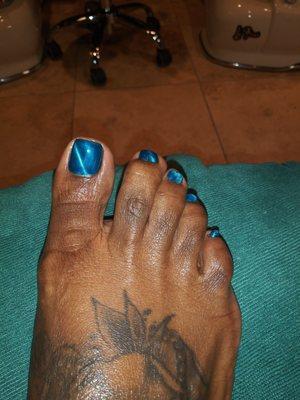 Gel polish with a parrifin pedicure