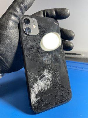 iPhone 11 Back Glass Cracked · Before