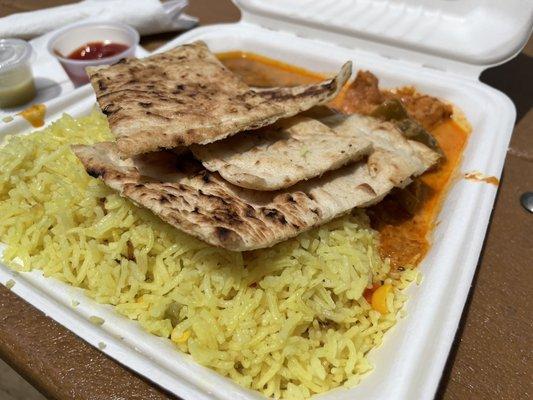 Veggie rice, Chicken Tikka Masala (Medium)