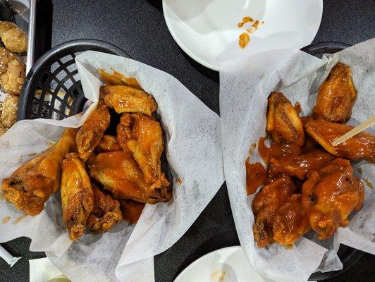 Honey hot and hot wings