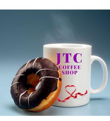 Coffee Mug and a Chocolate Donut.