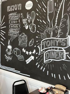 Another cool chalkboard advertising Tony's Diner