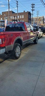 A diesel F250 King Ranch...8 foot bed.