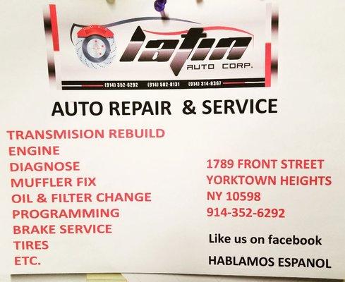 We do general mechanic repair and service, and we are ASE CERTIFIED as well.