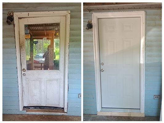 replace exterior door