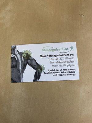 Her business card!