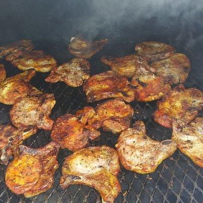 Grilled pork chops