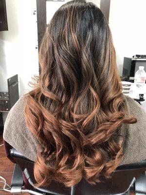 Caramel brown balayage