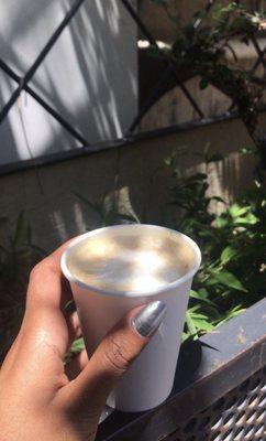 Great Cafe au Lait and patio! The coffee here is cheap and rounds up to the nearest dollar, so no scrimmaging for pennies!IG: TheSpicySavor