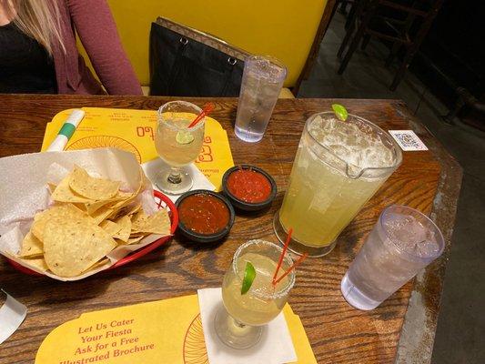 Margaritas chips and salsa