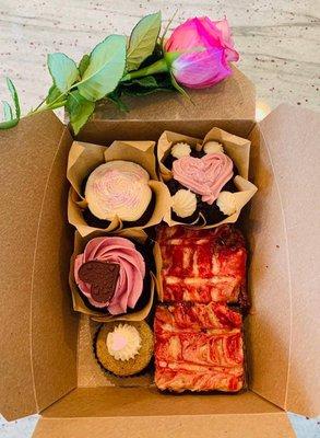 A special Valentine's Day Box - cupcakes and PB&J Blondies