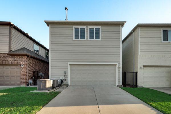 Rear view of house.