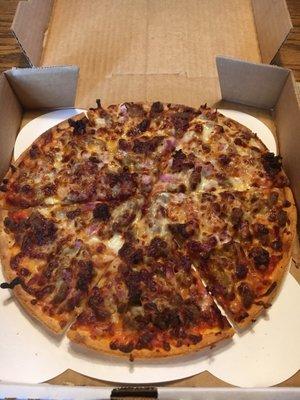 Small thin crust cheeseburger pizza...$10