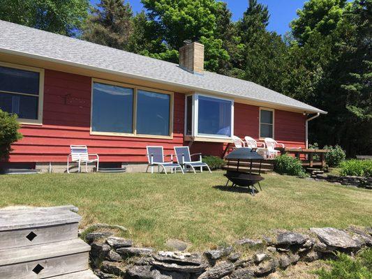 Glidden Drive Lake House on the waters of Lake Michigan.  This classic Door County cottage sleeps 8-10.