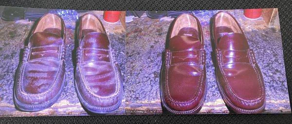 Shoe shine   Before/ After