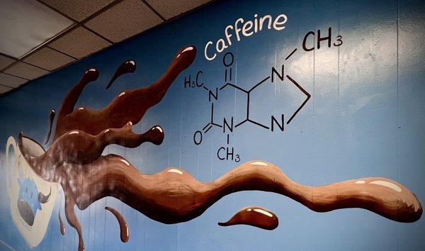 1,2,7-Trimethylxanthine (caffeine) ... where art and chemistry meet up ... and the locals and tourists come.