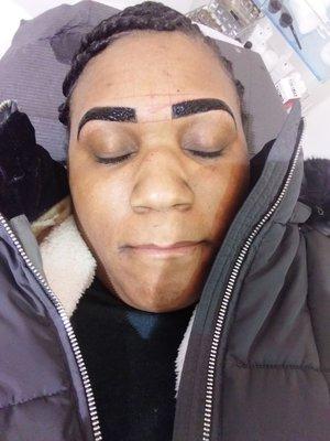 Getting a brow shape and tint!