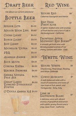 Drink Menu 2023